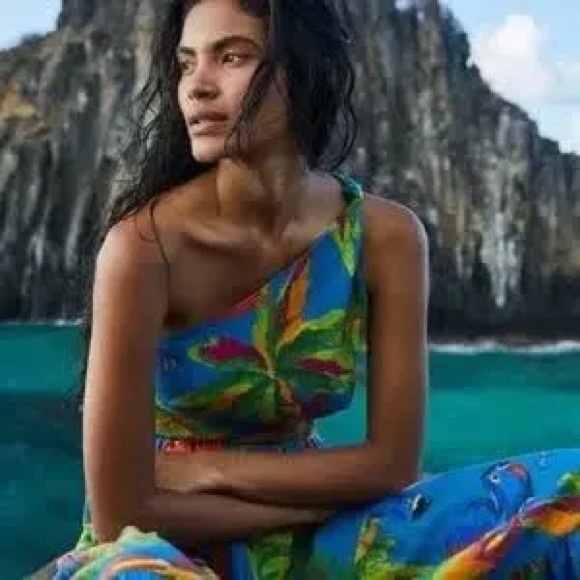 FARM Rio Multicolor Tropical One-Shoulder Maxi Dress - Picture 2 of 15